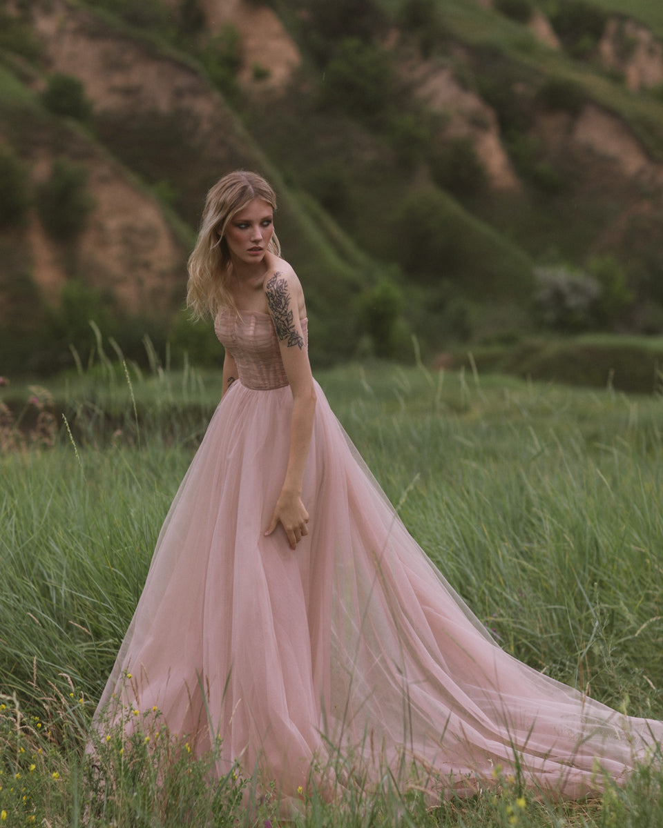 Blush Tulle Wedding Dresses & Gowns | Flosluna – FlosLuna